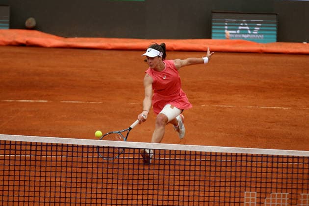 Italian Open 2026 tennis tournament ROME, ITALY - MAY 08: Turkish national tennis player Zeynep Sonmez competes against 5th seed Jessica Pegula (not seen) of the United States during their second-round match at the WTA, Tennis Damen Rome Open at the Foro Italico in Rome, Italy, on May 08, 2026. Baris Seckin Anadolu Rome Italy. Editorial use only. Please get in touch for any other usage.  Copyright: x2026xAnadoluxBarisxSeckinx