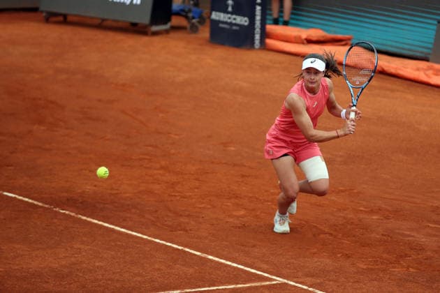 Italian Open 2026 tennis tournament ROME, ITALY - MAY 08: Turkish national tennis player Zeynep Sonmez competes against 5th seed Jessica Pegula (not seen) of the United States during their second-round match at the WTA, Tennis Damen Rome Open at the Foro Italico in Rome, Italy, on May 08, 2026. Baris Seckin Anadolu Rome Italy. Editorial use only. Please get in touch for any other usage.  Copyright: x2026xAnadoluxBarisxSeckinx