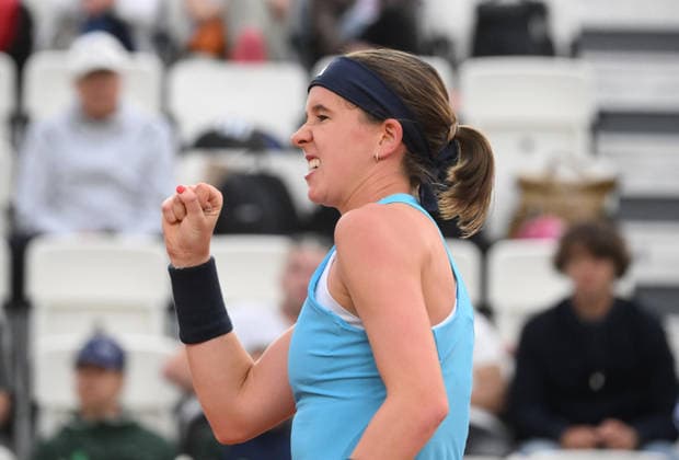 May 8, 2026, Roma: Nikola Bartunkova of Czechia in action during her women s singles match against Tyra Caterina Grant of Italy (not pictured) at the Italian Open tennis tournament in Rome, Italy, 08 May 2026. ANSA ALESSANDRO DI MEO Italian Open Tennis Tournament  - ZUMAa110 20260508_zaf_a110_106 Copyright: xAlessandroxDixMeox