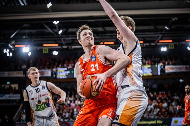 1 Basketball Bundesliga, easyCredit BBL, Season 2025 2026, Men, Main Round, 33 Matchday, 08 05 2026, RASTA Vechta Rostock Seawolves Lars Thiemann 21 RASTA Vechta in action Vechta RASTA Dome Lower Saxony Germany