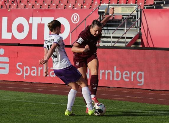 08 05 2026 Soccer Season 2025 2026 1 Women Soccer Bundesliga 25 Matchday 1 FC Nürnberg FCN Club SGS Essen Sportfoto Zink DaMa xdaxmax Lena Ostermeier 18, SGS Essen Leia Varley 7, 1 FC Nürnberg FCN