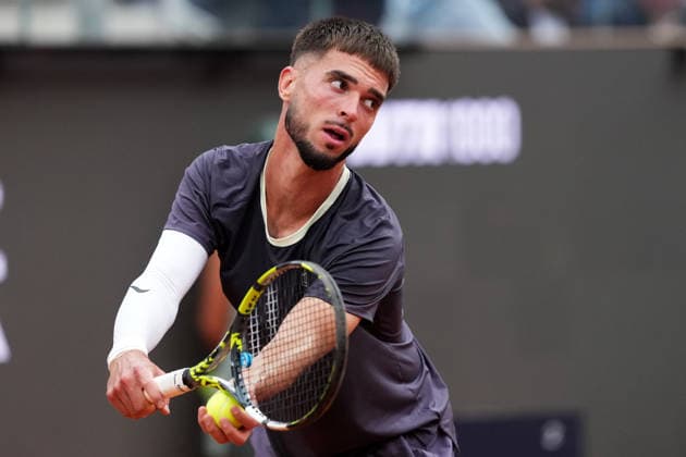 Dino Prizmic of Croatia during the match against Novak Djokovic of Serbia at the Internazionali BNL d Italia 2026 tennis tournament at Foro Italico in Rome (Italy) on May, 8, 2026. AntoniettaxBaldassarre