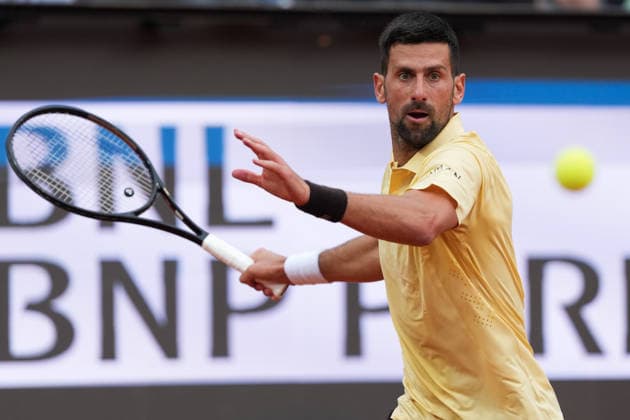Novak Djokovic of Serbia during the match against Dino Prizmic of Croatia at the Internazionali BNL d Italia 2026 tennis tournament at Foro Italico in Rome (Italy) on May, 8, 2026. AntoniettaxBaldassarre