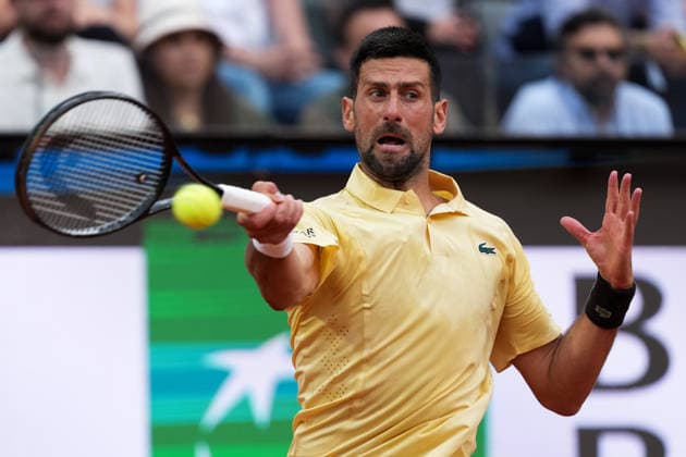 Novak Djokovic of Serbia during the match against Dino Prizmic of Croatia at the Internazionali BNL d Italia 2026 tennis tournament at Foro Italico in Rome (Italy) on May, 8, 2026. AntoniettaxBaldassarre