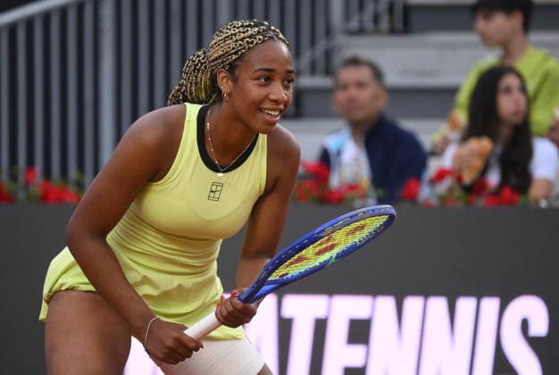 May 8, 2026, Roma: Tyra Caterina Grant of Italy in action during her women s singles match against Nikola Bartunkova of Czechia (not pictured) at the Italian Open tennis tournament in Rome, Italy, 08 May 2026. ANSA ALESSANDRO DI MEO Italian Open Tennis Tournament  - ZUMAa110 20260508_zaf_a110_120 Copyright: xAlessandroxDixMeox