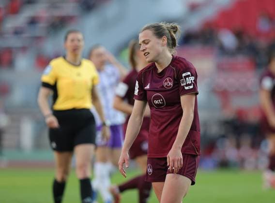 08 05 2026 Soccer Season 2025 2026 1 Womens Soccer Bundesliga 25 Matchday 1 FC Nürnberg FCN Club SGS Essen Sportfoto Zink DaMa xdaxmax Nastassja Lein 24, 1 FC Nürnberg FCN disappointed Disappointment