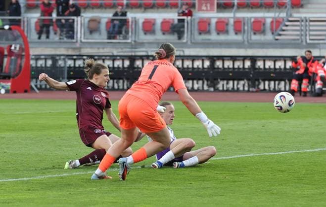 08 05 2026 Soccer Season 2025 2026 1 Women Soccer Bundesliga 25 Matchday 1 FC Nürnberg FCN Club SGS Essen Sportfoto Zink DaMa xdaxmax Goal Goal Shot to 2 0 Goalscorer Nastassja Lein 24, 1 FC Nürnberg FCN gg Kim Sindermann 1, SGS Essen