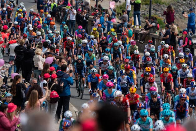 Giro D Italia 1-st Stage - Nessebar - Burgas Cyclists pass by the mill of Nessebar during the official start of the 109th Giro d Italia in Nessebar, Bulgaria, on May 8, 2026. Nessebar Bulgaria  Copyright: xHristoxRusevx originalFilename:rusev-notitle260508_np6LU.jpg