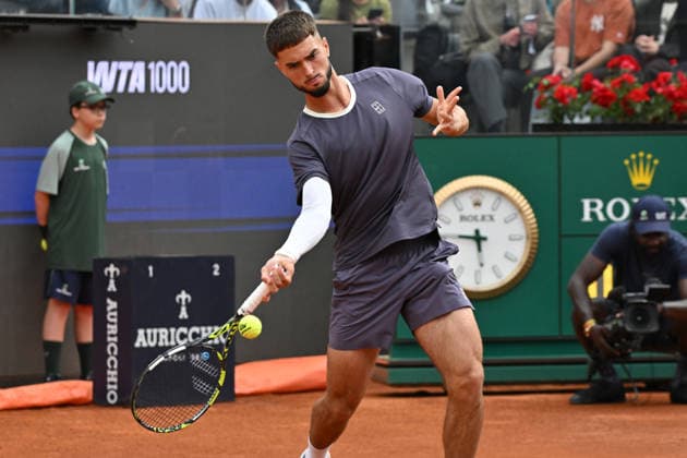 RECORD DATE NOT STATED 8th May 2026, Foro Italico, Rome, Italy; Italian Open Tennis, Day 5; Dino Prizmic CRO in action during men s singles match AllShotLive