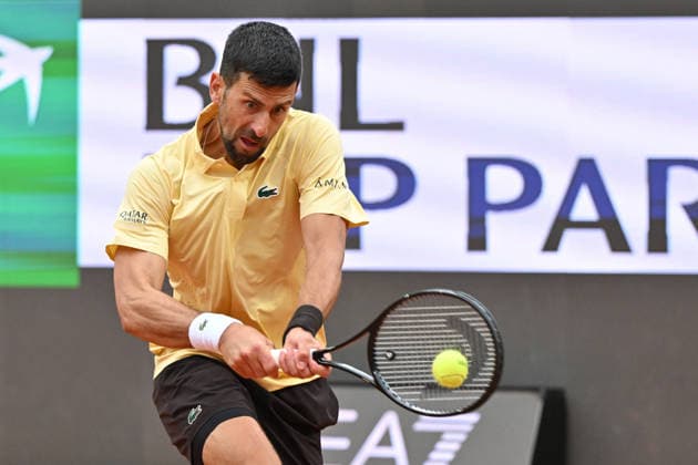RECORD DATE NOT STATED 8th May 2026, Foro Italico, Rome, Italy; Italian Open Tennis, Day 5; Novak Djokovic SRB in action during men s singles match AllShotLive