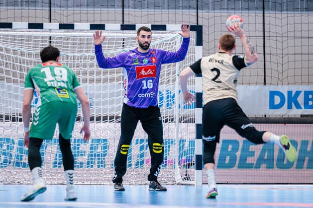 v l Jakub Sterba GWD Minden, 19 , Tibor Ivanisevic GWD Minden, 16 , Noah Beyer Bergischer HC, 02 in seven-meter GER, GWD Minden vs Bergischer HC, Handball, 1 Bundesliga, Matchday 31, Season 2025 2026, 08 05 2026 GER, GWD Minden vs Bergischer HC, Handball, 1 Bundesliga, Matchday 31, Season 2025 2026, 08 05 2026 Minden Copyright: xEibner-Pressefoto JanxRollingerx EP_JSK
