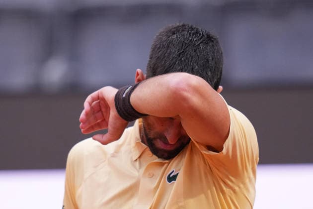 Novak Djokovic (SRB) during the match between Novak Djokovic (SRB) vs Dino Prizmic (CRO) at the Italian Open in Rome, Friday, May 8, 2026. (Alfredo Falcone LaPresse)  Copyright: xAlfredoxFalcone LaPressex