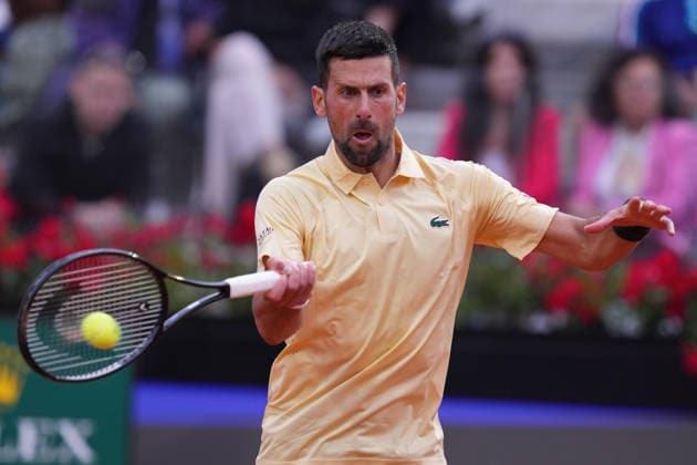 Novak Djokovic (SRB) during the match between Novak Djokovic (SRB) vs Dino Prizmic (CRO) at the Italian Open in Rome, Friday, May 8, 2026. (Alfredo Falcone LaPresse)  Copyright: xAlfredoxFalcone LaPressex