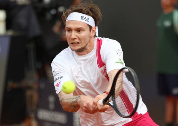 May 8, 2026, Rome, Lazio, Italy: ALEXANDER BUBLIK of Kazakhstan during the match against S. Baez of Argentina in the second round of tennis tournament ATP, Tennis Herren 1000 Internazionali BNL DÃ¢â‚¬â ¢Italia, Rome, Italy. Bublik won 6:1, 6:2 Tennis 2026: ATP Italian Open: Bublik 6:1 6:2 Baez  - ZUMAc278 20260508_zsp_c278_050 Copyright: xMarcinxCholewinskix