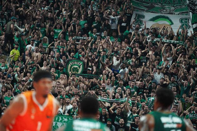 May 8, 2026, Athens, Athens, Greece: Panathinaikos fans during the EuroLeague Playoffs Game 4 between Panathinaikos and Valencia at Telekom Center Athens in Athens, Greece on May 8, 2026. EuroLeague Playoffs: Panathinaikos Vs Valencia  - ZUMAa226 20260508_zip_a226_003 Copyright: xGiorgosxArapekosx
