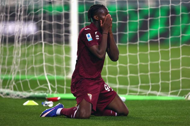 Torino Fc - US Sassuolo Alieu Njie of Torino Fc looks dejected during the Serie A match beetween Torino Fc and US Sassuolo at Stadio Olimpico on May 8, 2026 in Turin, Italy . Torino Stadio Olimpico Italy Copyright: xMarcoxCanonierox