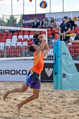 May 8, 2026, Madrid, Madrid, Spain: NATHAN MATOS of Spain during the men s preliminary round match (Pool C) between the German national team, Nationalteam and the Spanish national team, held at the Beach Pro Tour Futures Madrid 2026 at the Parque Deportivo Puerta de Hierro on May 8, 2026, in Madrid, Spain. Madrid Spain - ZUMAc312 20260508_zsp_c312_023 Copyright: xOscarxManuelxSanchezx