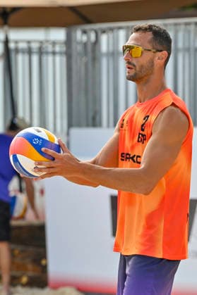 May 8, 2026, Madrid, Madrid, Spain: NATHAN MATOS of Spain during the men s preliminary round match (Pool C) between the German national team, Nationalteam and the Spanish national team, held at the Beach Pro Tour Futures Madrid 2026 at the Parque Deportivo Puerta de Hierro on May 8, 2026, in Madrid, Spain. Beach Pro Tour Futures Madrid 2026 (Men s) - 05.08.26 (Day Two)  - ZUMAc312 20260508_zsp_c312_042 Copyright: xOscarxManuelxSanchezx