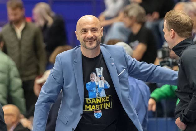 Milenko Bogicevic MBC, Head Coach , Syntainics MBC vs BMA365 Bamberg Baskets, Basketball, 1 Bundesliga, Men, 33 Matchday, Season 2025 26, 08 05 2026 Weißenfels Stadthalle Sachsen Anhalt Germany