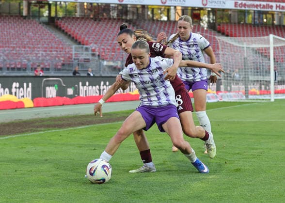08 05 2026 Soccer Season 2025 2026 1 Women Soccer Bundesliga 25 Matchday 1 FC Nürnberg FCN Club SGS Essen Sportfoto Zink DaMa xdaxmax Maelle Seguin 28, 1 FC Nürnberg FCN Beke Sterner 19, SGS Essen