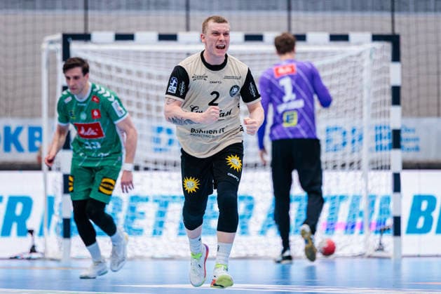 Noah Beyer Bergischer HC, 02 in goal celebration GER, GWD Minden vs Bergischer HC, Handball, 1 Bundesliga, Matchday 31, Season 2025 2026, 08 05 2026 GER, GWD Minden vs Bergischer HC, Handball, 1 Bundesliga, Matchday 31, Season 2025 2026, 08 05 2026 Minden Copyright: xEibner-Pressefoto JanxRollingerx EP_JSK