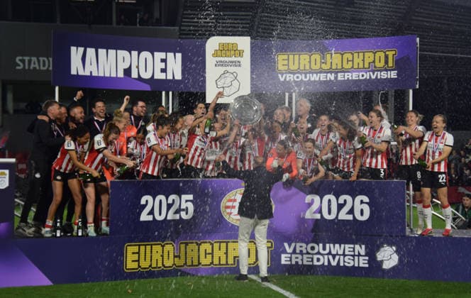Eindhoven, Netherlands - May 08, PSV is champions of the Netherlands and receiving the trophee the game between PSV and ADO women at de Hertgang, Eindhoven Copyright: xArnexvanxderxBenx xSPPx Sportspressphoto_SPR142865