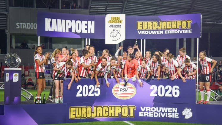 Eindhoven, Netherlands - May 08, PSV is champions of the Netherlands and receiving the trophee the game between PSV and ADO women at de Hertgang, Eindhoven Copyright: xArnexvanxderxBenx xSPPx Sportspressphoto_SPR142866