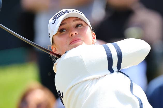 WEST CALDWELL, NJ - MAY 08: Nataliya Guseva of the United States tees off at the tenth tee during the second round of the Mizuho Americas Open on May 7, 2026 at Mountain Ridge Country Club in West Caldwell, New Jersey. (Photo by Rich Graessle Icon Sportswire) GOLF: MAY 08 LPGA, Golf Damen Mizuho Americas Open EDITORIAL USE ONLY Icon260508252802