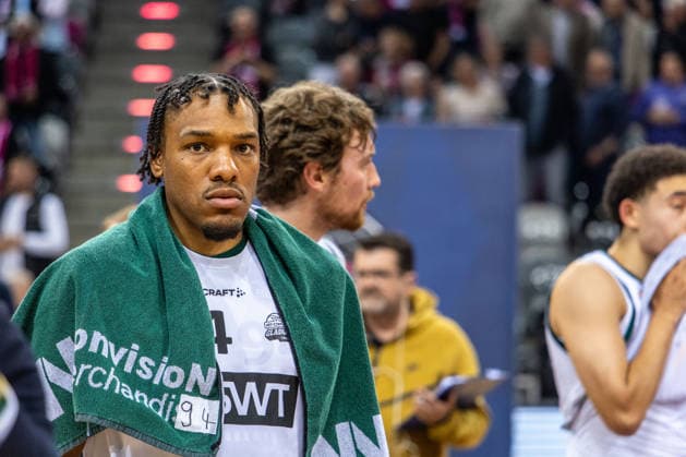Clayton Guillozet VET CONCEPT Gladiators Trier, 04 after the defeat against Telekom Baskets Bonn Telekom Baskets Bonn vs VET CONCEPT Gladiators Trier, Basketball, easy Credit BBL, 33 Matchday, 2025 2026, 08 05 2026 Telekom Baskets Bonn vs VET CONCEPT Gladiators Trier, Basketball, easy Credit BBL, 33 Matchday, 2025 2026, 08 05 2026 Bonn Copyright: xEibner-Pressefoto GerhardxWingenderx EP_GWR