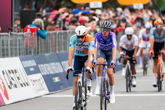 109th Giro d Italia 2026 - Stage 1 Pro cyclists finish the first stage of the 109th Giro d Italia in Burgas, Bulgaria, on May 8, 2026. Burgas Bulgaria  Copyright: xHristoxRusevx originalFilename:rusev-notitle260508_npNv2.jpg