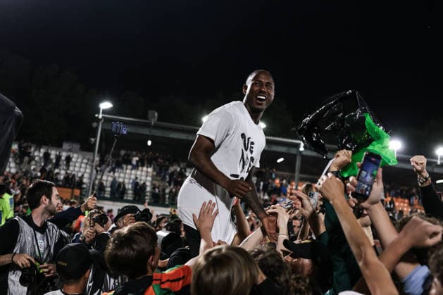 Venezia FC v Palermo FC - Serie B John Yeboah of Venezia FC celebrates at the end of the Serie B football match between Venezia FC and Palermo FC at Pier Luigi Penzo Stadium in Venice, Italy, on May 8, 2026. Venezia Italy  Copyright: xEmanuelexComincinix originalFilename:comincini-veneziaf260508_npAyM.jpg