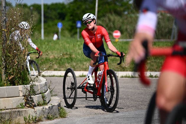 UCI Para Cycling Road World Cup: Round 3 Picture by Olly Hassell SWpix.com - 09 05 2026 - Cycling - UCI Para Cycling Road World Cup: Round 3 - Pescara, Abruzzo, Italy - Women T2 Road Race - Emma Lund (Denmark) Copyright: x xSWpix.comx(t axPhotographyxHubxLtd)xOllyxHassell SWpix.comx SWP-3030-14029