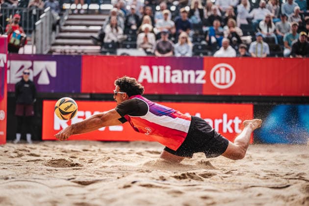 Beach volleyball men Allianz German Beach Tour 2026 Tourstop Düsseldorf 08 05 2026 Hugo Oliveira Campos Portugal Düsseldorf Robert Lehr Ufer North Rhine-Westphalia Germany