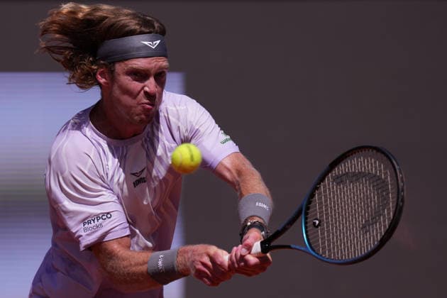Andrey Rublev during the match between Andrey Rublev vs Miomir Kecmqnovic (SRB) at the Italian Open in Rome, Saturday, May 9, 2026. (Alfredo Falcone LaPresse)  Copyright: xAlfredoxFalcone LaPressex