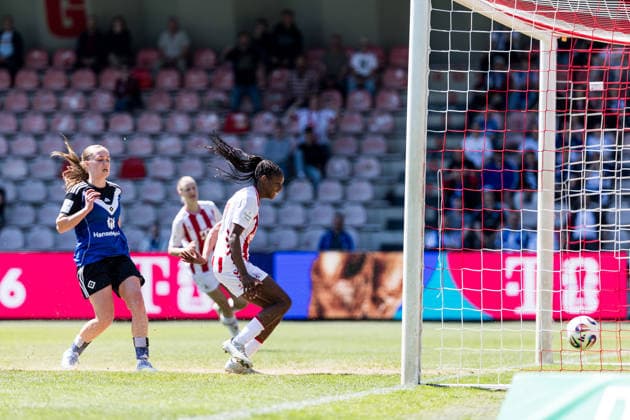 Google Pixel Frauen Bundesliga, 1 FC Köln Hamburger SV 09 05 2026 Lydia Andrade 1 FC Köln, 17 shoots the 1 0, goal Google Pixel Frauen Bundesliga, 1 FC Köln Hamburger SV, Köln, Franz Kremer Stadion am 09 05 2026 DFB REGULATIONS PROHIBIT ANY USE OF PHOTOGRAPHS AS IMAGE SEQUENCES AND OR QUASI VIDEO Copyright: xBEAUTIFULxSPORTS Wunderlx