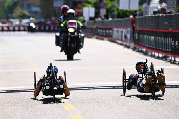 UCI Para Cycling Road World Cup: Round 3 Picture by Olly Hassell SWpix.com - 09 05 2026 - Cycling - UCI Para Cycling Road World Cup: Round 3 - Pescara, Abruzzo, Italy - Men H2 Road Race - Rory Mead (New Zealand) Crosses the line Copyright: x xSWpix.comx(t axPhotographyxHubxLtd)xOllyxHassell SWpix.comx SWP-3030-14088