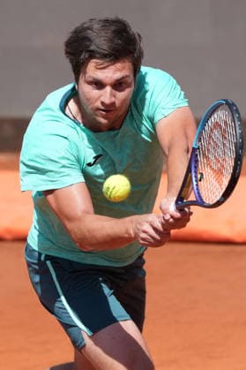 Tomas Machac of Czech Republic during the match against Andrey Rublev of Russia at the Internazionali BNL d Italia 2026 tennis tournament at Foro Italico in Rome (Italy) on May, 9, 2026. AntoniettaxBaldassarre