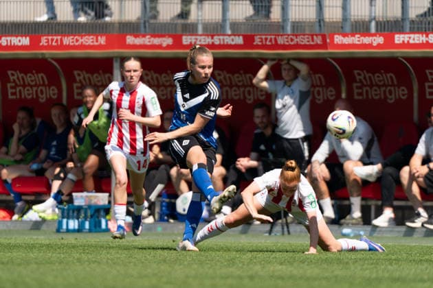 COLOGNE, GERMANY - MAY 09: during the Google Pixel Frauen-Bundesliga match between 1. FC Köln and Hamburger SV at Franz-Kremer-Stadion on May 9, 2026 in Cologne, Germany. (Photo by Qianru Zhang Press Photo) Copyright: xQianruxZhang SPPx Sportspressphoto_SPR142916