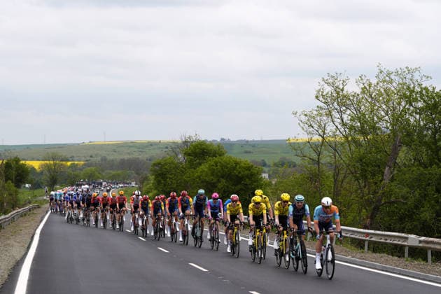 The pack rides cycles during Stage 2 of the Giro d™Italia, from Burgas to Veliko Tarnovo, Bulgaria, Saturday, May 9, 2026.  Copyright: xFabioxFerrari LaPressex