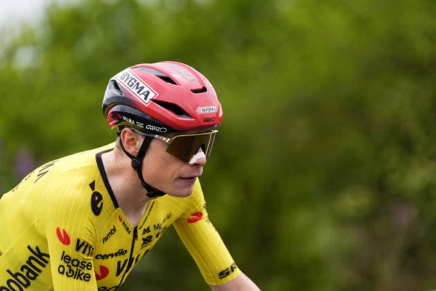 Denmark™s Jonas Vingegaard Hansen of Team Visma Lease A Bike during Stage 2 of the Giro d™Italia, from Burgas to Veliko Tarnovo, Bulgaria, Saturday, May 9, 2026.  Copyright: xFabioxFerrari LaPressex