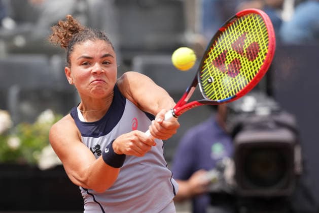 Jasmine Paolini of Italy during the match against Elise Mertens of Belgium at the Internazionali BNL d Italia 2026 tennis tournament at Foro Italico in Rome (Italy) on May, 9, 2026. AntoniettaxBaldassarre