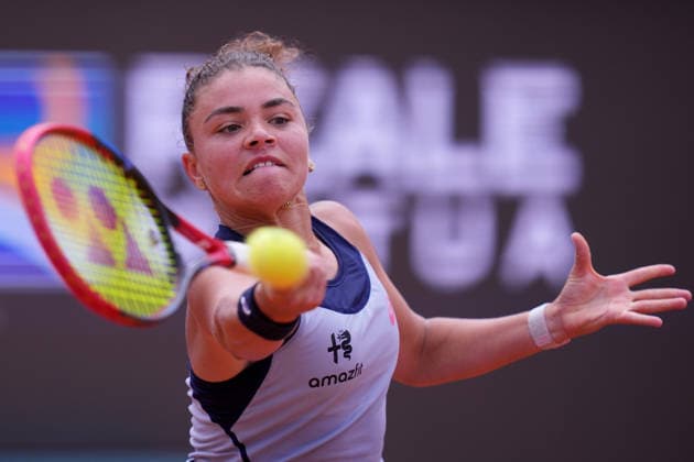 Jasmine Paolini (ITA) during the match between Jasmine Paolini (ITA) vs Elise Mertens (BEL) at the Italian Open in Rome, Saturday, May 9, 2026. (Alfredo Falcone LaPresse)  Copyright: xAlfredoxFalcone LaPressex