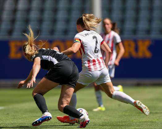 09 05 2026, DEU, Soccer, Women, Google Pixel Women Bundesliga, 25 Matchday, Season 2025 2026, SC Freiburg vs VfL Wolfsburg Great scoring chance for 2 1 lead by Lisa Karl 2, SC Freiburg Freiburg i Br Dreisamstadion Baden Württemberg Germany