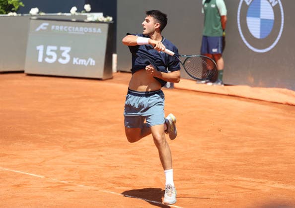 May 9, 2026, Rome, Lazio, Italy: PABLO LLAMAS of Spain during the match against C. Moutet of France in the second round of tennis tournament WTA, Tennis Damen 1000 Internazionali BNL DÃ¢â‚¬â ¢Italia, Rome, Italy. Llamas won 6:4, 3:6, 7:6 Tennis, Internazionali BNL DÃ¢â‚¬â ¢Italia 2026 - Pablo Llamas 6:4, 3:6, 7:6 (7-4)  - ZUMAc278 20260509_zsp_c278_023 Copyright: xMarcinxCholewinskix