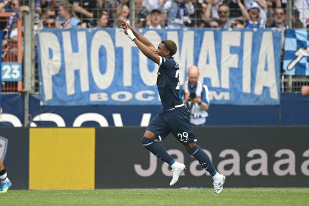 Farid ALFA RUPRECHT BO cheers after his goal to 1 1, cheering, jubilation, enthusiasm, joy, emotion Football 2 Bundesliga, 33 Matchday, VfL Bochum BO Hannover 96 1 1 on 09 05 2026 at Vonovia Ruhrstadion Bochum Germany DFL regulations prohibit any use of photographs as image sequences and or quasi video Â