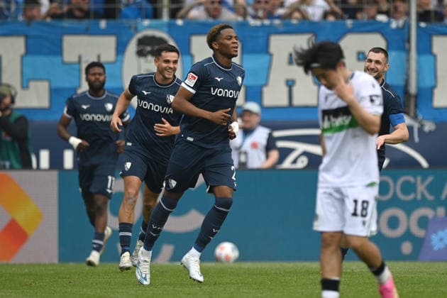 Farid ALFA RUPRECHT BO cheers after his goal to 1 1, cheering, jubilation, enthusiasm, joy, emotion Football 2 Bundesliga, 33 Matchday, VfL Bochum BO Hannover 96 1 1 on 09 05 2026 at Vonovia Ruhrstadion Bochum Germany DFL regulations prohibit any use of photographs as image sequences and or quasi video Â