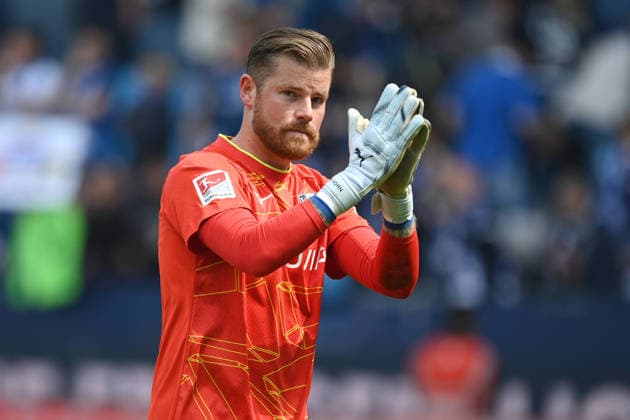 Goalkeeper Timo HORN BO Final cheer, cheering, jubilation, enthusiasm, joy, emotion Football 2 Bundesliga, 33 Matchday, VfL Bochum BO Hannover 96 1 1 on 09 05 2026 at Vonovia Ruhrstadion Bochum Germany DFL regulations prohibit any use of photographs as image sequences and or quasi video Â