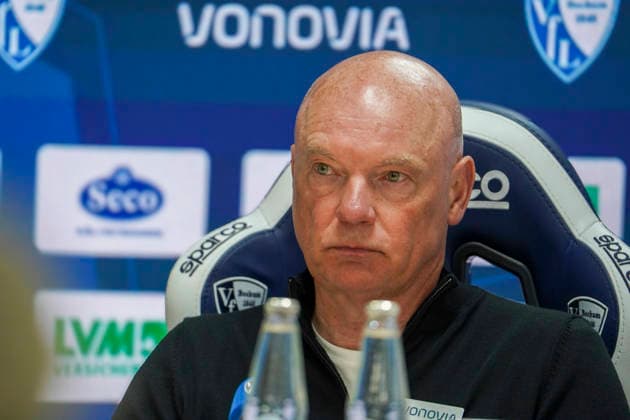 Germany Soccer 2 Bundesliga 2025 2026, Matchday 33 VfL Bochum vs Hannover 96 Vonovia Ruhrstadion Bochum Press conference, Media Uwe Rösler Uwe Roesler Coach VfL Bochum Bochum Copyright: xAymanxAlahmedx