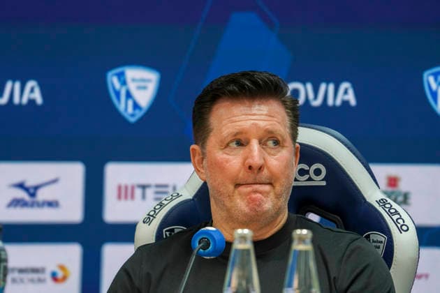 Germany Soccer 2 Bundesliga 2025 2026, Matchday 33 VfL Bochum vs Hannover 96 Vonovia Ruhrstadion Bochum Press conference, Media Christian Titz Coach Hannover 96 Bochum Copyright: xAymanxAlahmedx