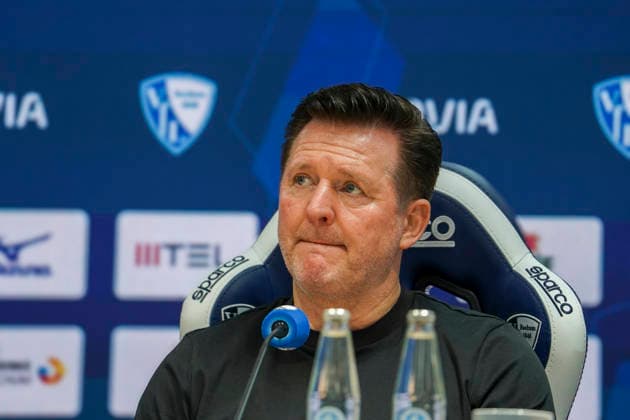Germany Soccer 2 Bundesliga 2025 2026, Matchday 33 VfL Bochum vs Hannover 96 Vonovia Ruhrstadion Bochum Press conference, Media Christian Titz Coach Hannover 96 Bochum Copyright: xAymanxAlahmedx